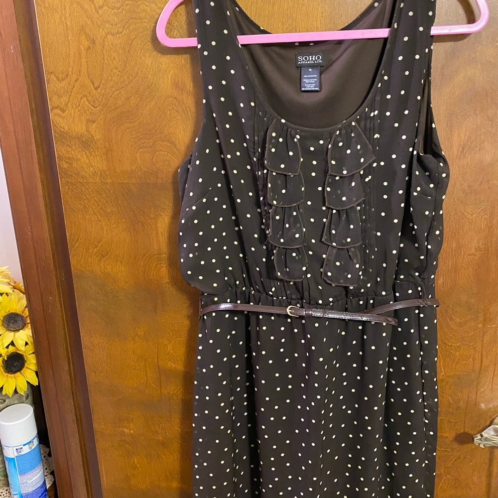 Beautiful polkadots brown dress sleeveless very comfortable